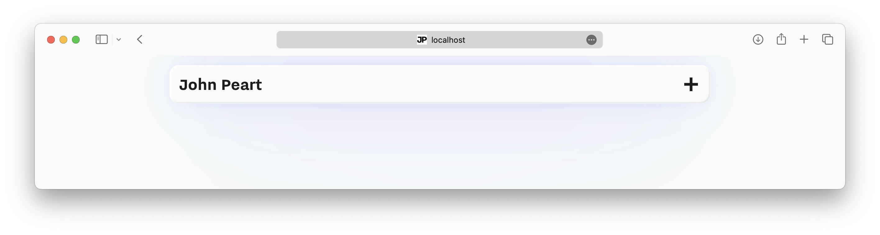 The header menu of my website during a previous experiment. The bar is full width and has a glow around it.