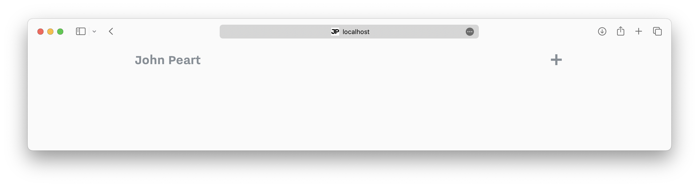 The header menu of my website in a default state; the text is gray and there is no visible border.